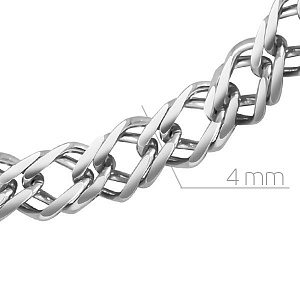 Браслет автомат из белого золота, плетение двойной ромб