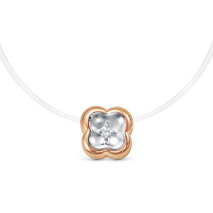 Колье из красного золота с бриллиантом