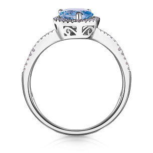 Кольцо из белого золота с аквамарином