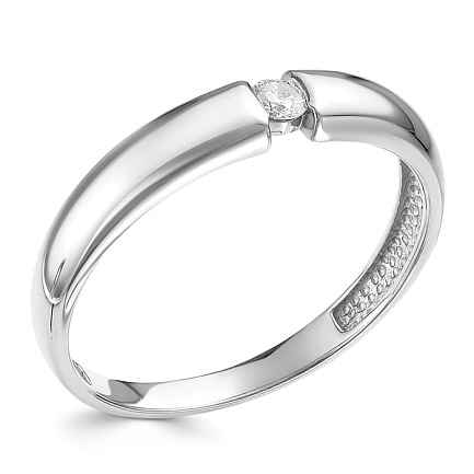 Кольцо из белого золота с бриллиантом