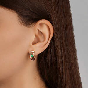 Серьги из желтого золота с бриллиантами