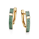 Серьги с английским замком из желтого золота с бриллиантами