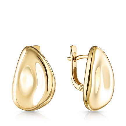 Серьги с английским замком из желтого золота