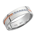 Кольцо обручальное из белого золота