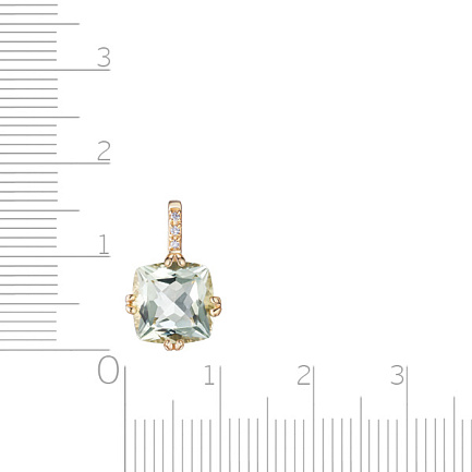 Подвеска из желтого золота с аметистом, бриллиантами