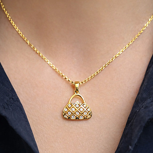 Подвеска из желтого золота с фианитом