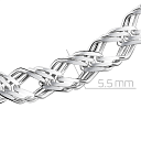 Браслет автомат из серебра, плетение тройной ромб