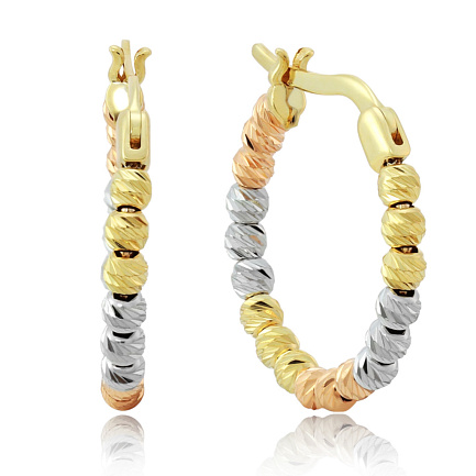 Серьги из комбинированного золота