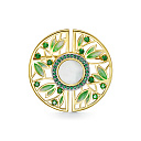 Брошь из серебра с перламутром, фианитами