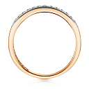 Кольцо обручальное из красного золота с бриллиантами