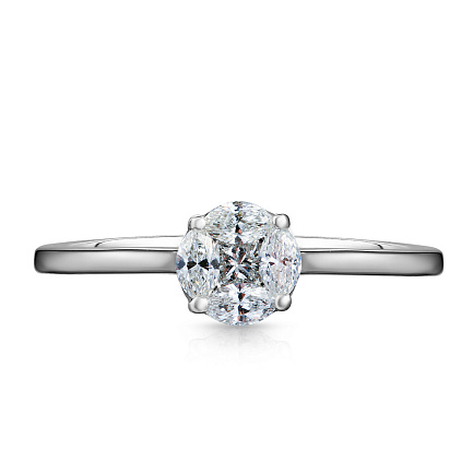 Кольцо из белого золота с бриллиантами