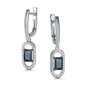 Серьги с английским замком из белого золота