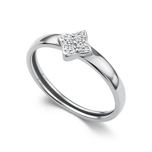 Кольцо из белого золота с бриллиантами