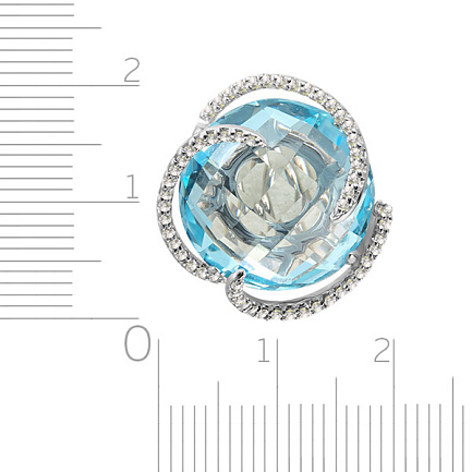 Кольцо из белого золота с бриллиантами, топазом