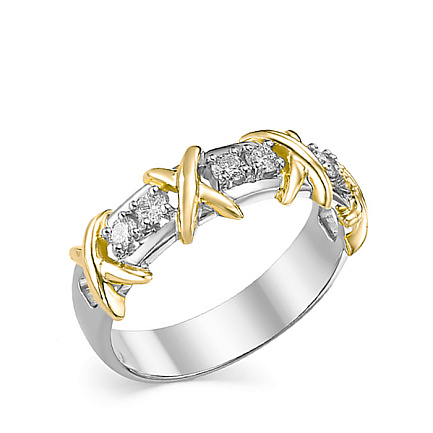 Кольцо из белого золота с бриллиантами