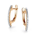 Серьги с английским замком из красного золота с бриллиантами