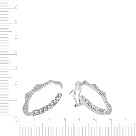 Серьги из серебра с фианитом