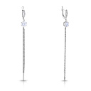 Серьги из серебра с фианитом