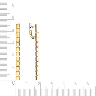 Серьги с английским замком из желтого золота