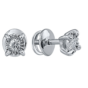 Пусеты из белого золота с бриллиантами