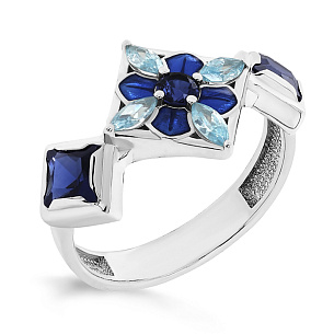 Кольцо из серебра с фианитами