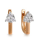 Серьги из красного золота с фианитом