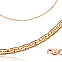 Цепь автомат из красного золота, плетение якорное