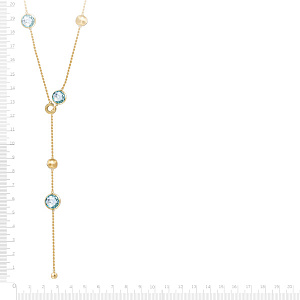 Колье из желтого золота с топазами, плетение якорное