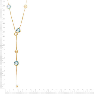 Колье из желтого золота с топазом, плетение якорное