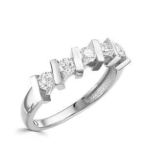 Кольцо из белого золота с бриллиантом