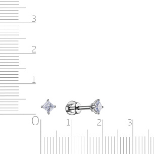 Серьги Пусеты из белого золота с бриллиантами