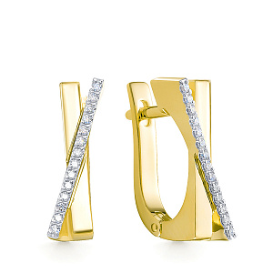 Серьги из желтого золота с бриллиантами