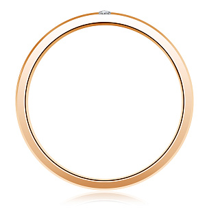 Кольцо обручальное из красного золота с бриллиантом