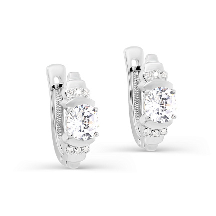 Серьги с английским замком из серебра