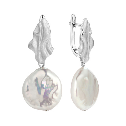 Серьги из серебра с жемчугом