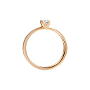 Кольцо помолвочное из красного золота с бриллиантом