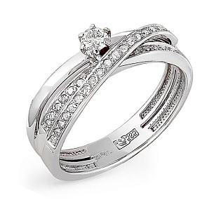 Кольцо из белого золота с бриллиантами