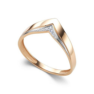 Кольцо из красного золота с бриллиантом