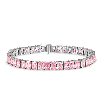 Браслет декоративный из серебра с фианитом