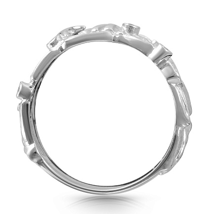 Кольцо из серебра с позолотой, фианитами Сваровски