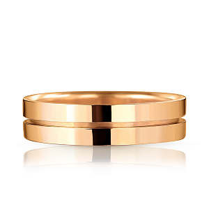 Кольцо обручальное из красного золота