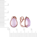 Серьги с английским замком из красного золота с бриллиантами