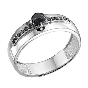 Кольцо из белого золота с бриллиантами