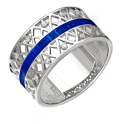 Кольцо из серебра с фианитами