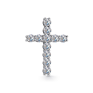 Крест декоративный из белого золота с бриллиантами