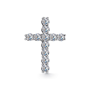 Крест декоративный из белого золота с бриллиантами