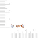 Пусеты из красного золота с фианитом