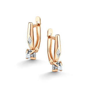 Серьги с английским замком из  золота
