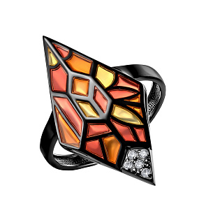 Кольцо из серебра с фианитами