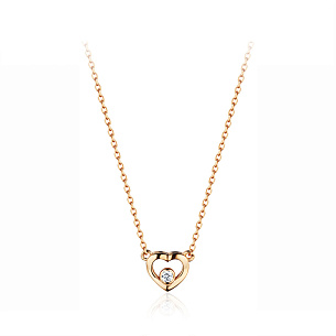 Колье из красного золота с фианитом